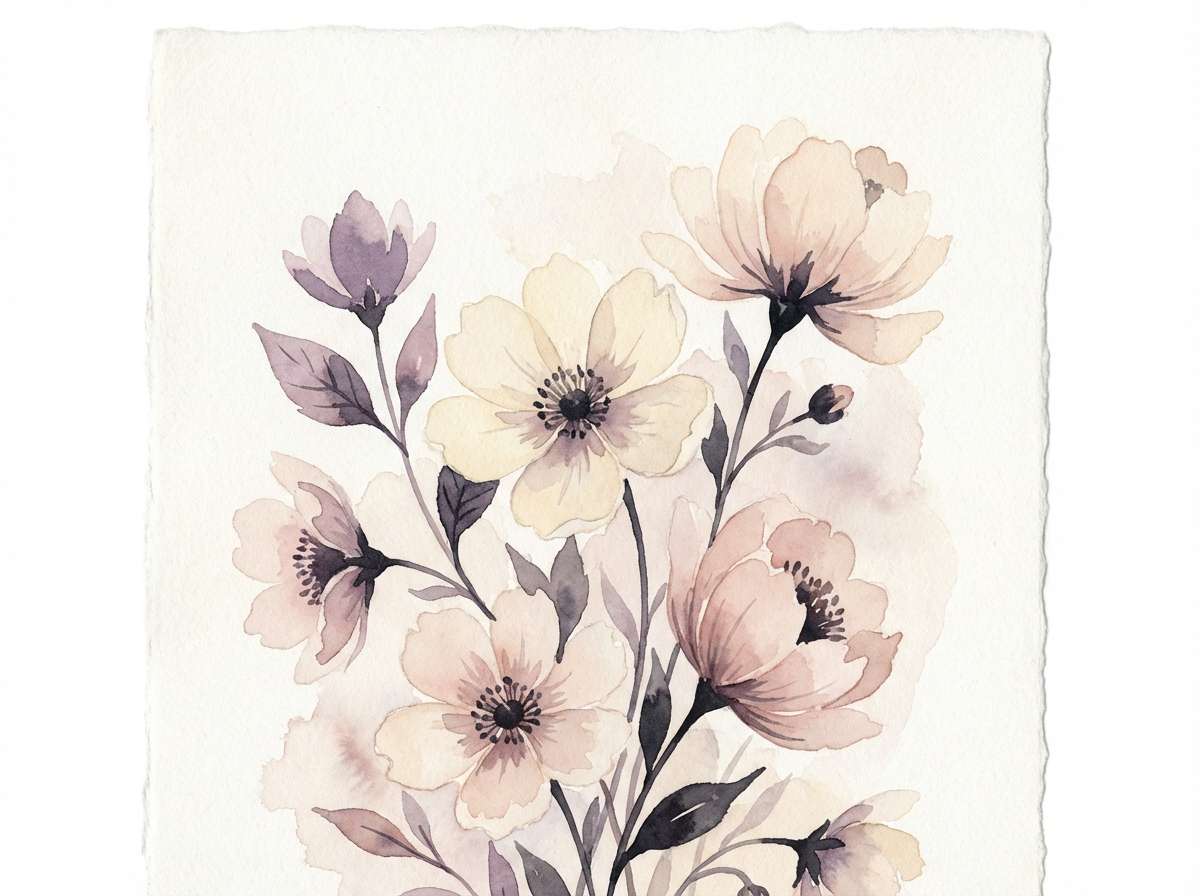 porcelain floral watercolor art