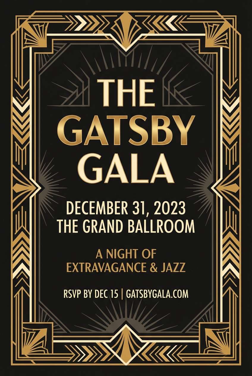 art deco event poster