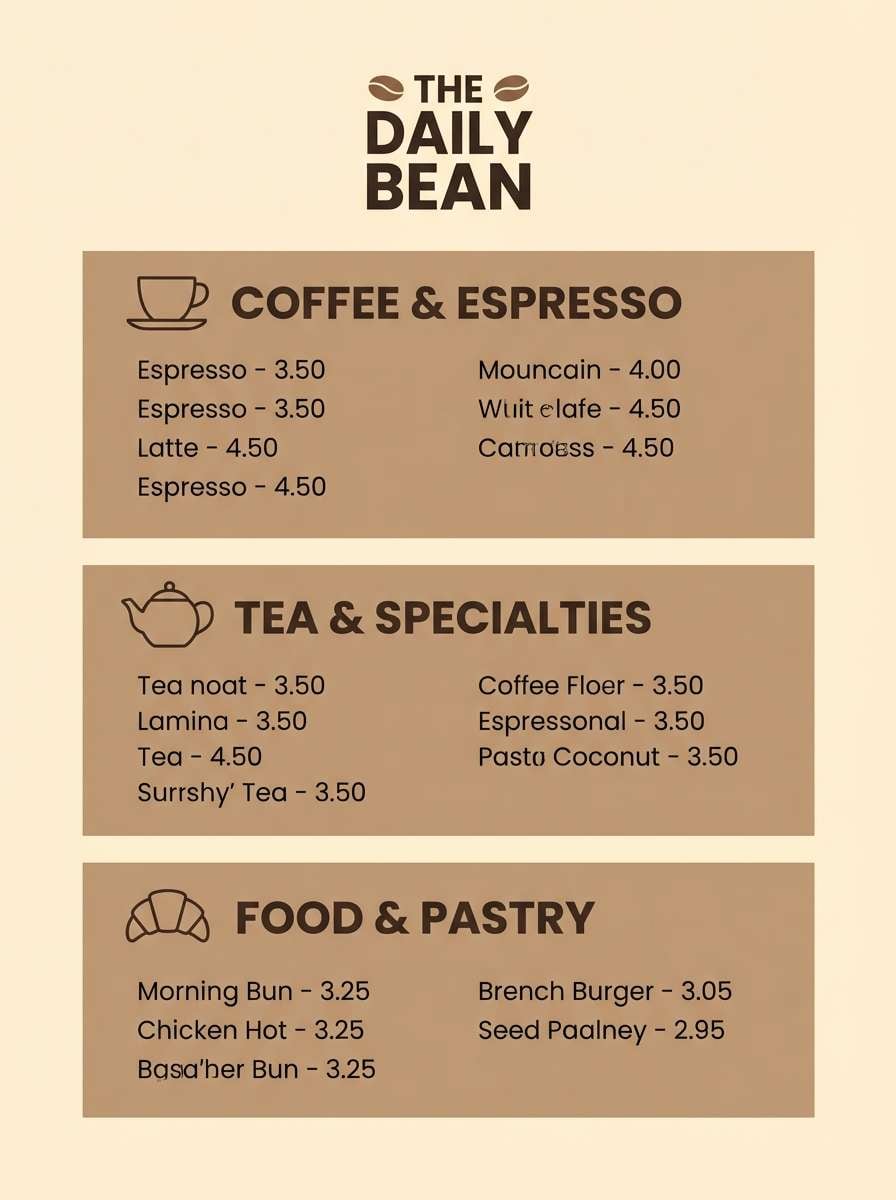 coffee menu board design