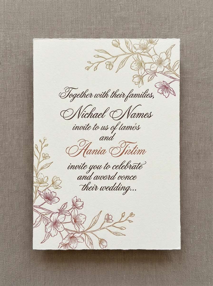 blush wedding invitation design