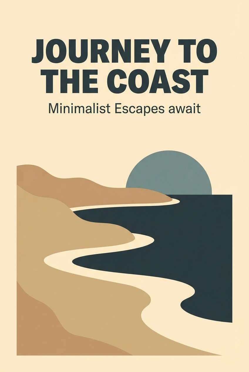 coastal travel poster graphic