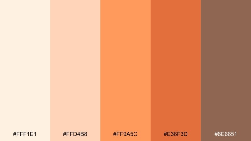 creamsicle minimal beige orange color palette with hex codes