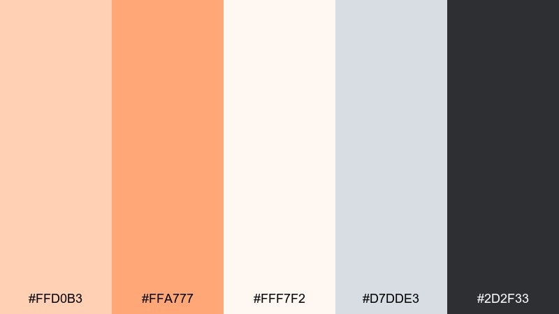 creamsicle minimal color palette with hex codes