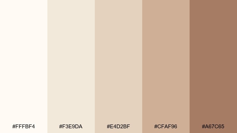 creamy clay color palette with hex codes