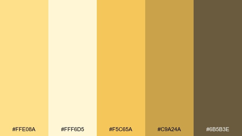 creamy kernel corn color palette with hex codes