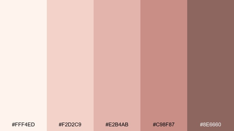 creamy rosette color palette with hex codes