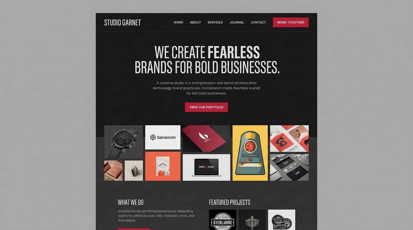 creative studio ui mockup