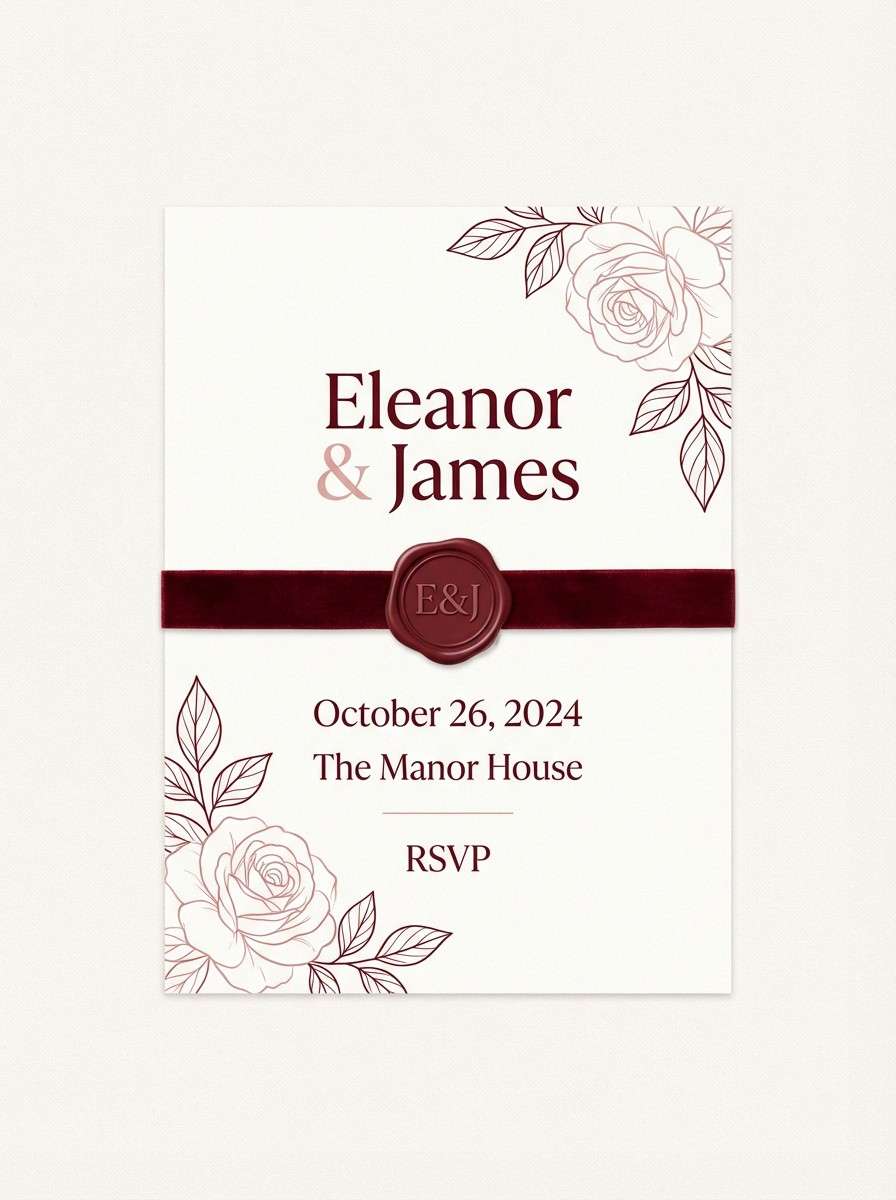 velvet wedding invite layout