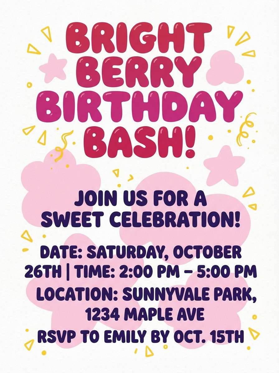 kids party flyer design