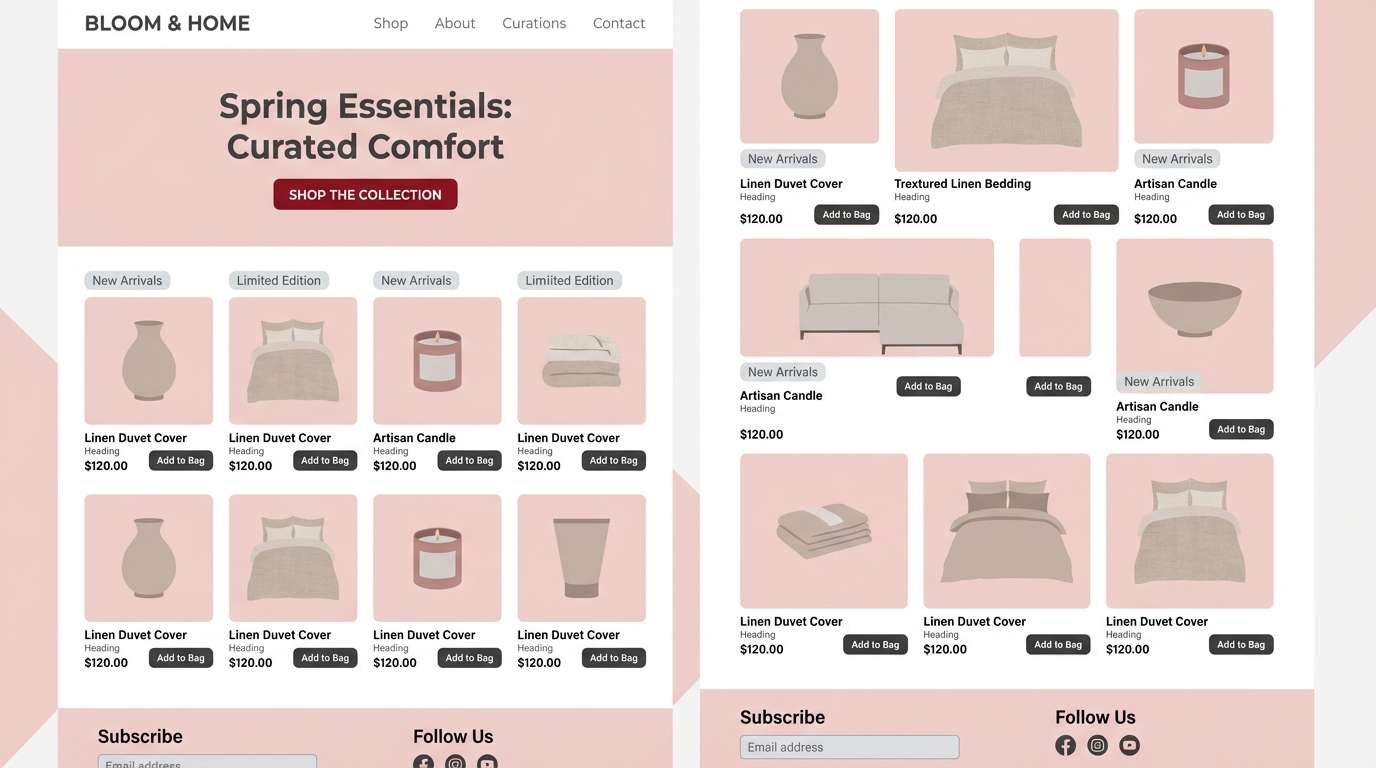 minimal ecommerce ui layout