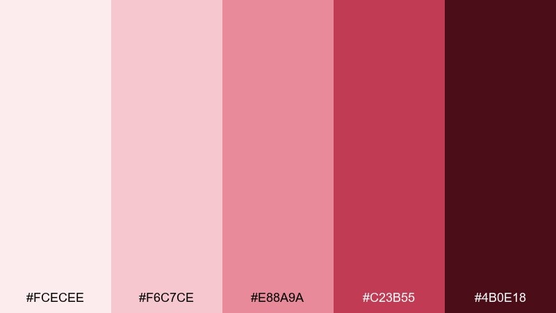 crimson lamp monochrome color palette with hex codes