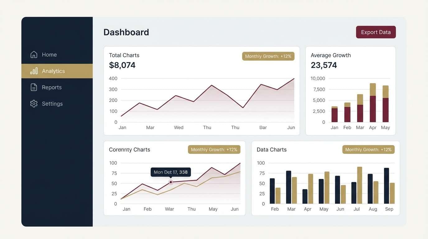 modern maroon dashboard ui