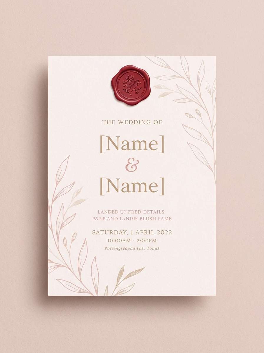 crimson blush invitation card