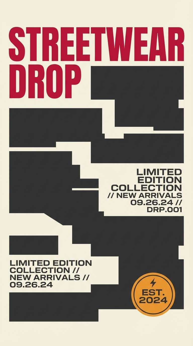 crimson streetwear drop poster