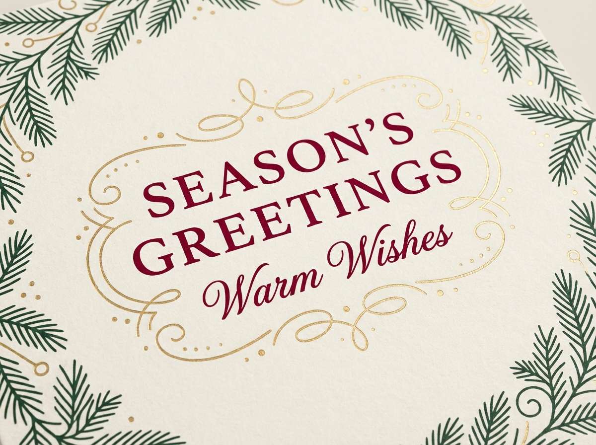 festive crimson gold card