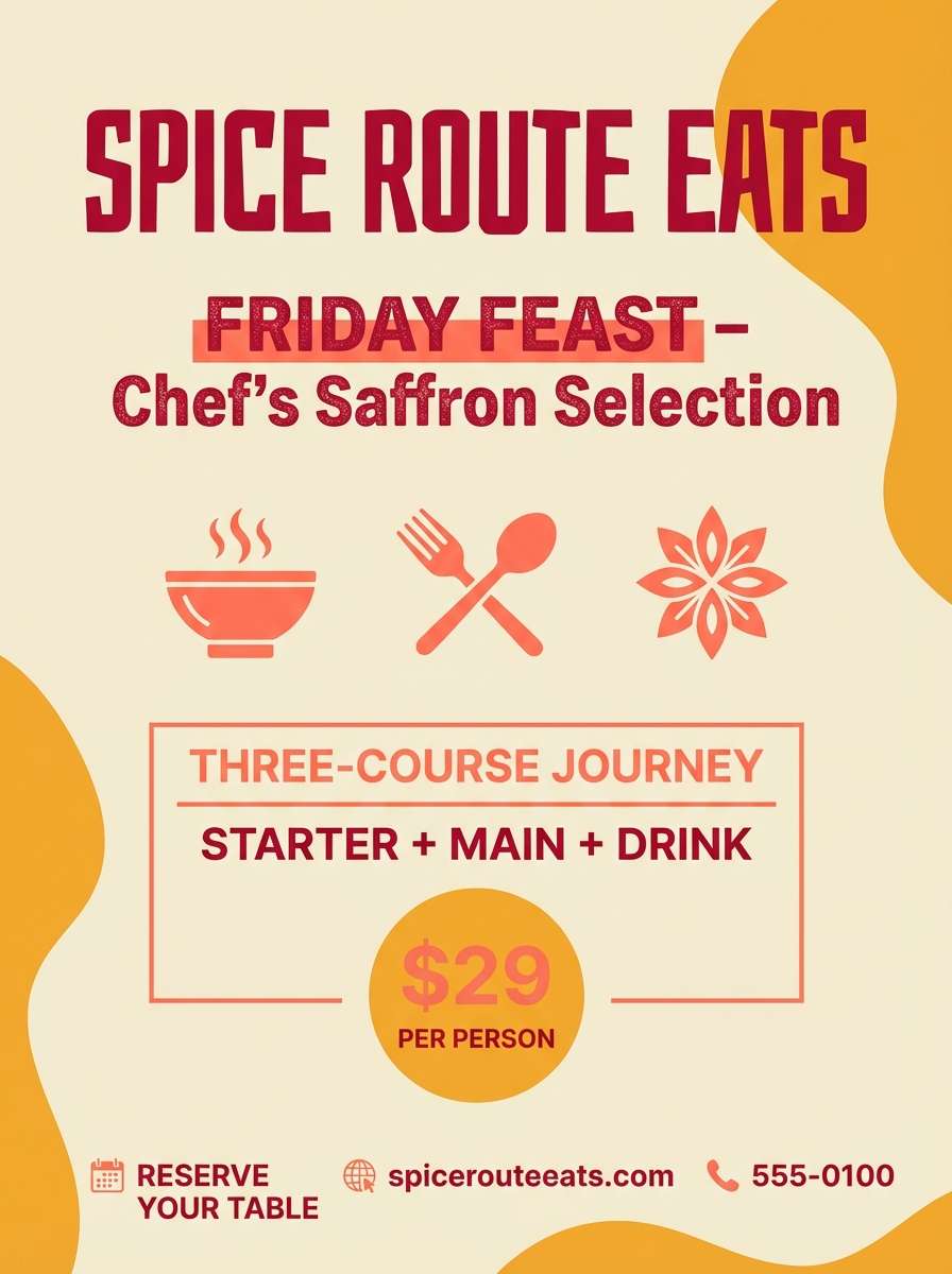 spiced pomegranate food flyer