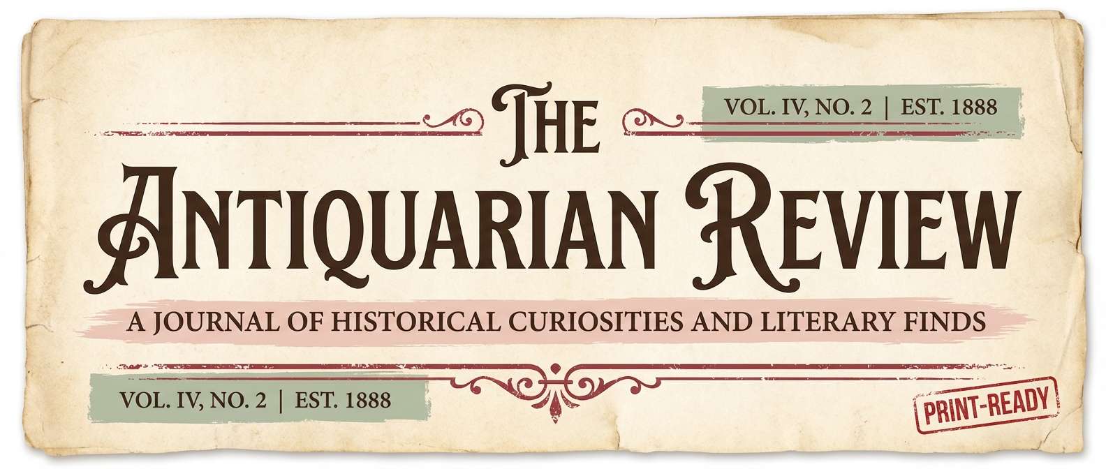 antique crimson editorial header