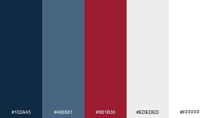 crimson tide minimal color palette with hex codes