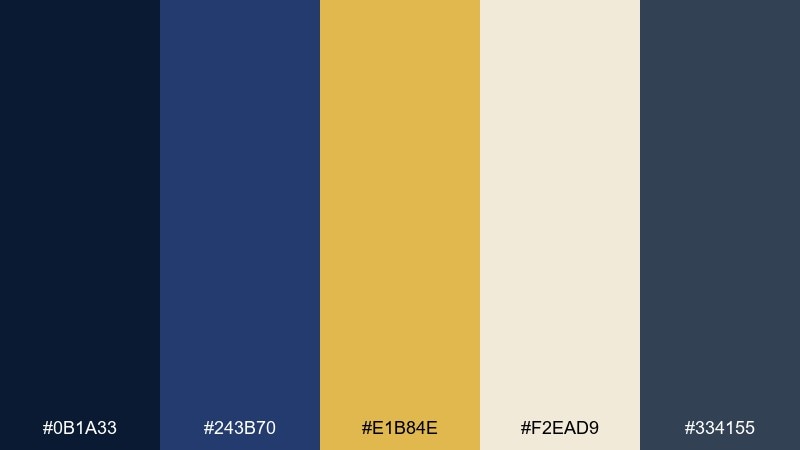 crown bar color palette with hex codes