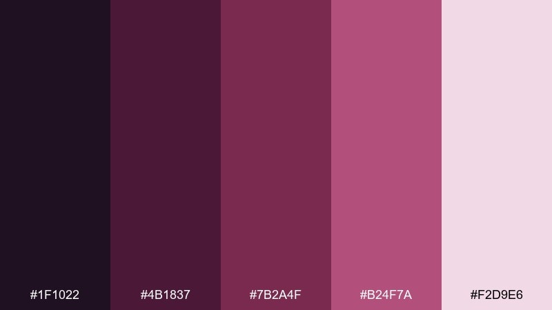 crushed berry velvet vineyard color palette with hex codes