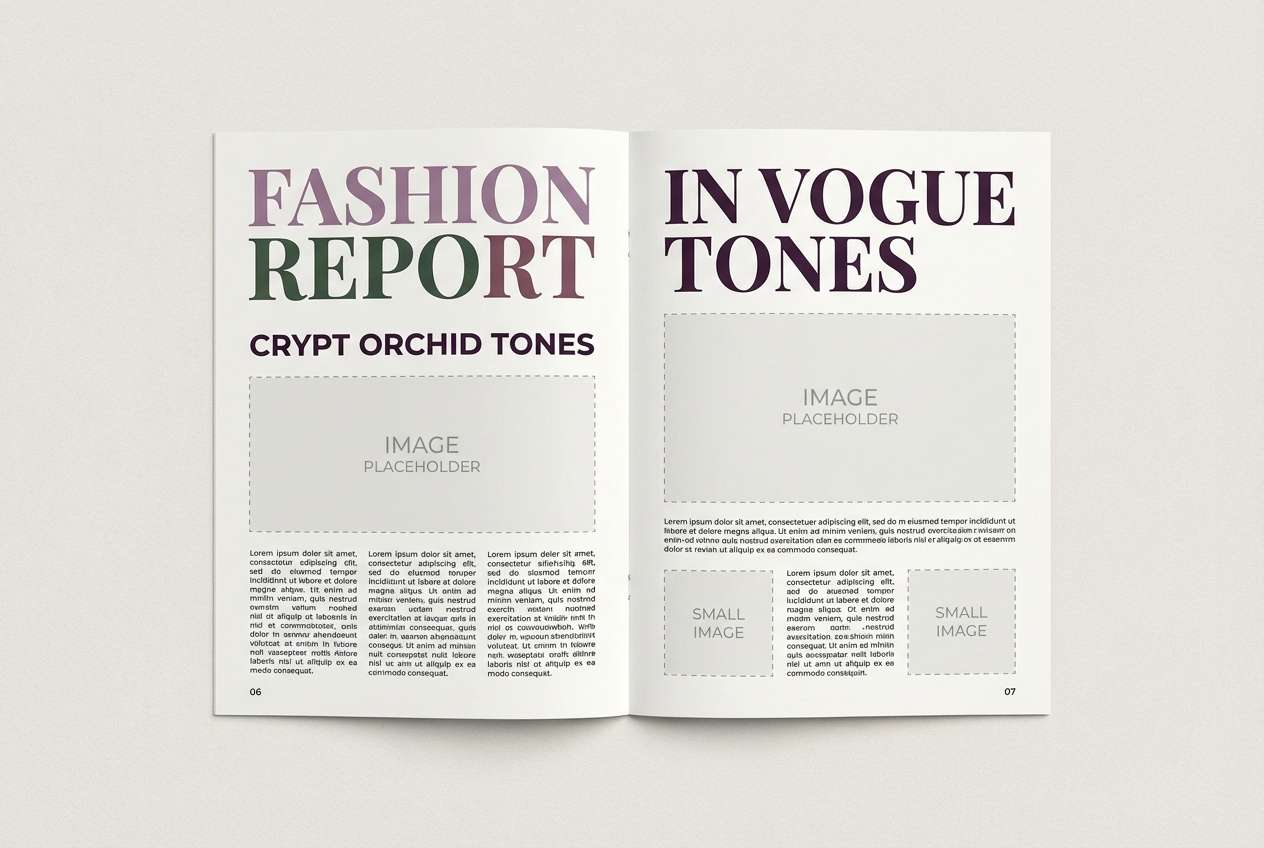 fashion editorial spread layout