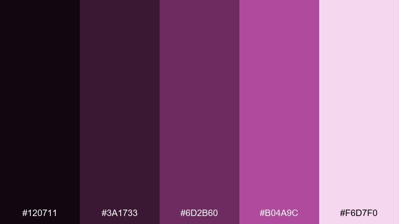 crypt orchid color palette with hex codes