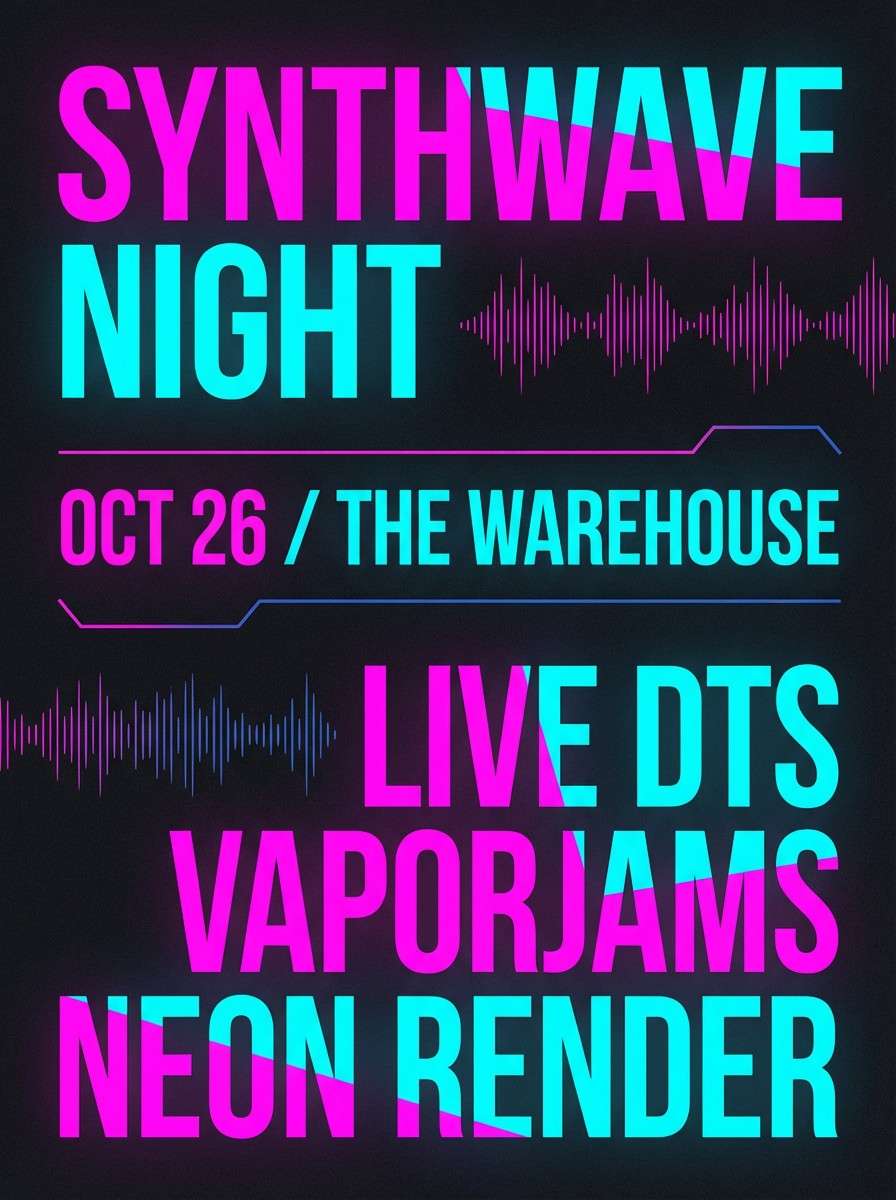 neon music event poster