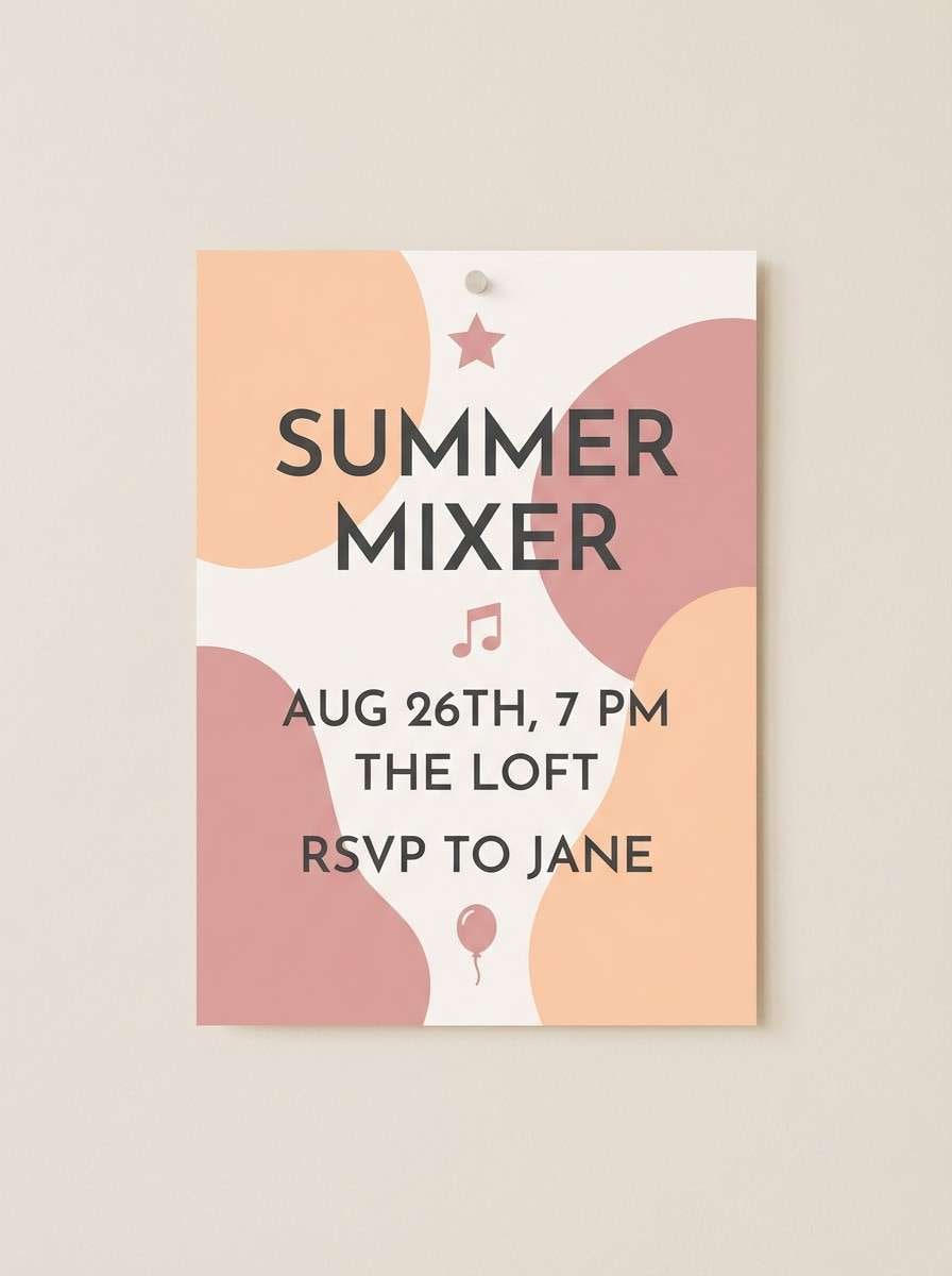 peach party invitation