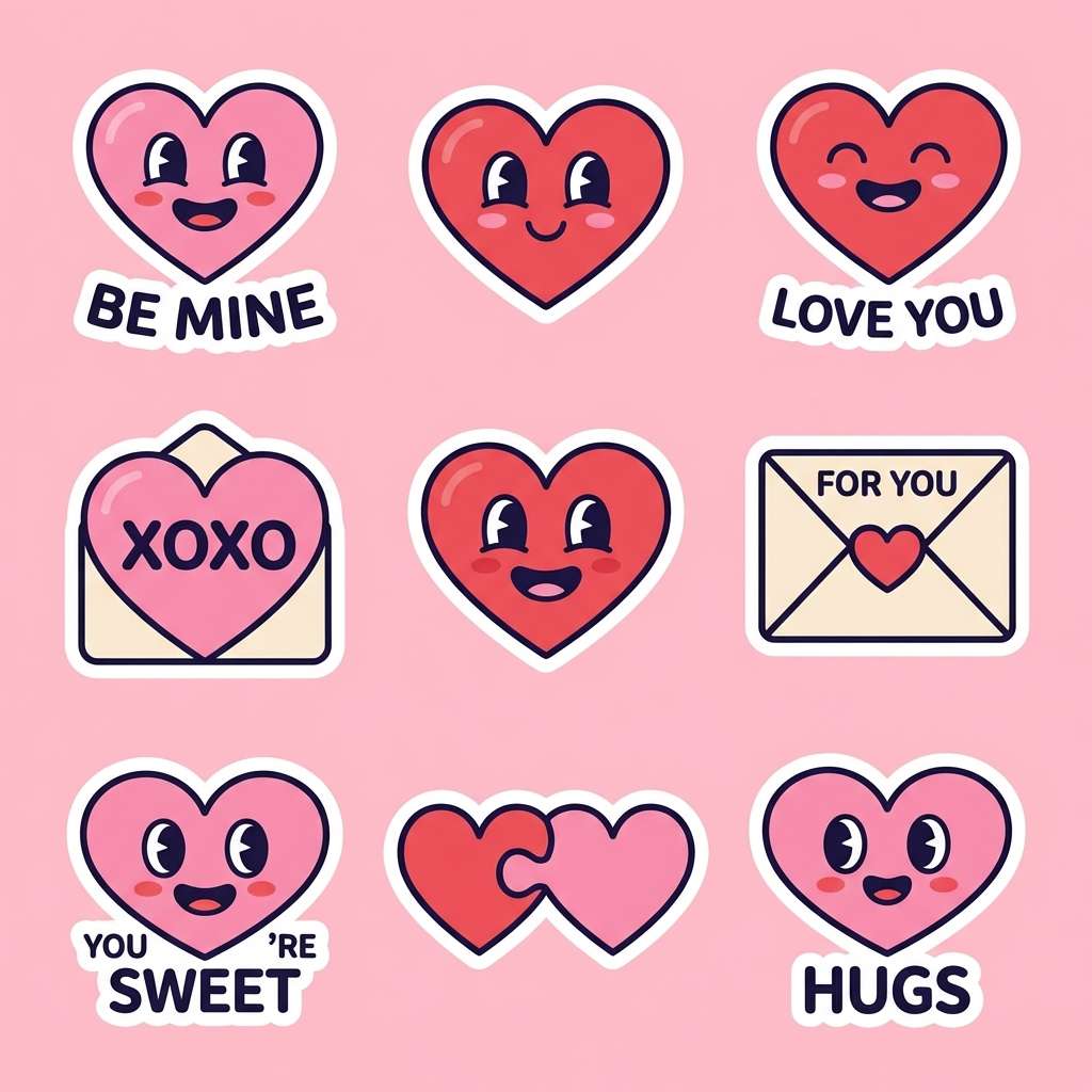 valentines sticker set