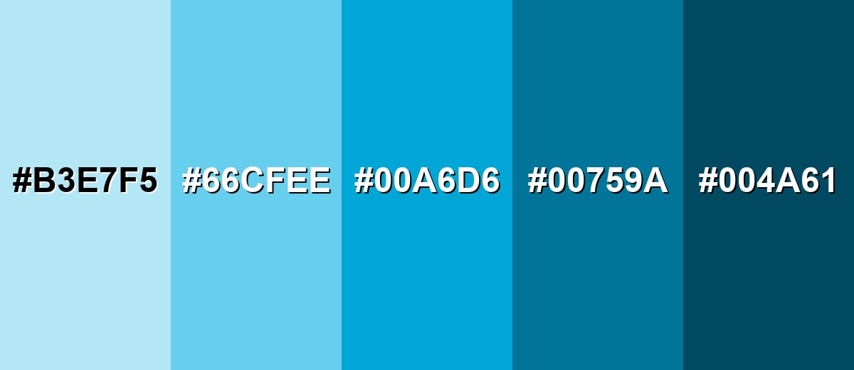 shades and variations of cyan-blue-color