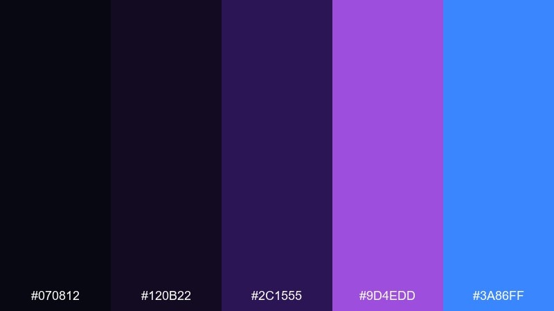 cyber plum circuit color palette with hex codes