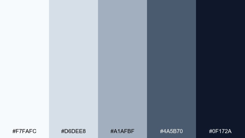 cyber silver gray color palette with hex codes
