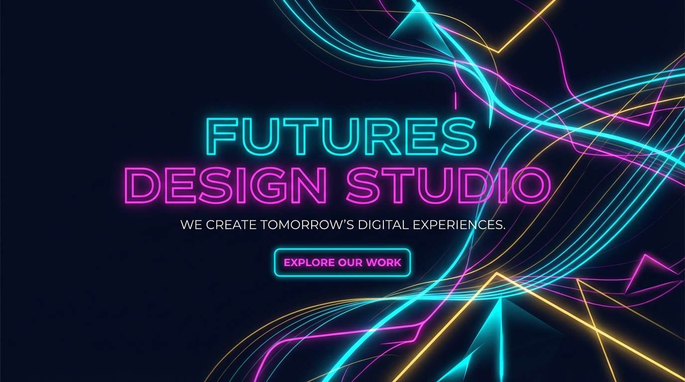 neon hero banner design