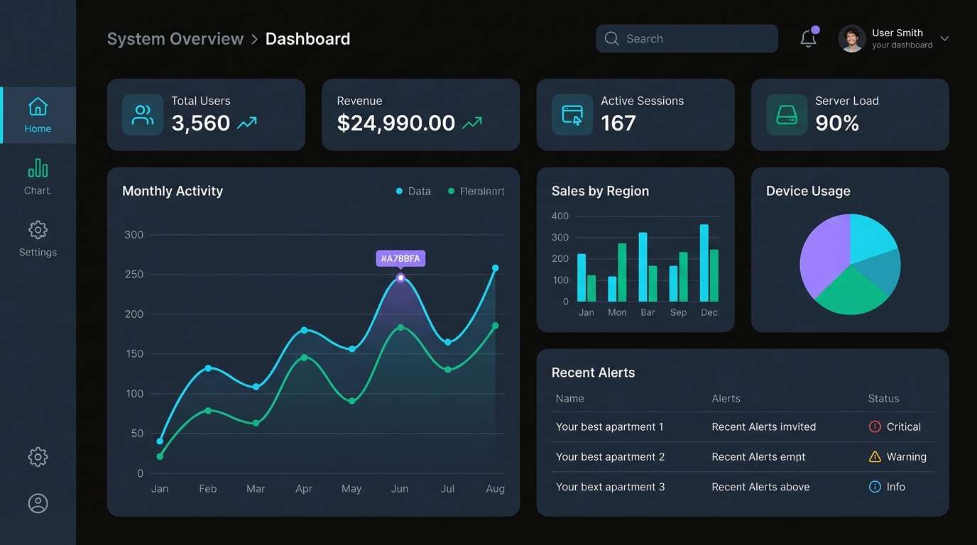 dark dashboard ui