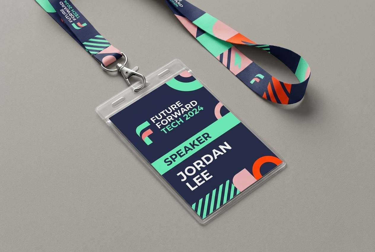 conference badge mockup