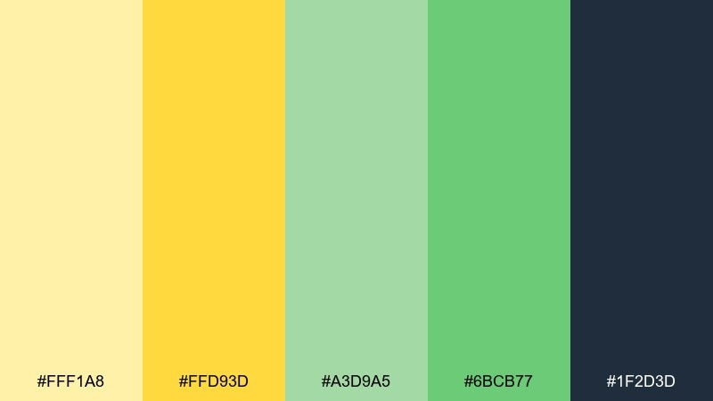 daffodil breeze color palette with hex codes