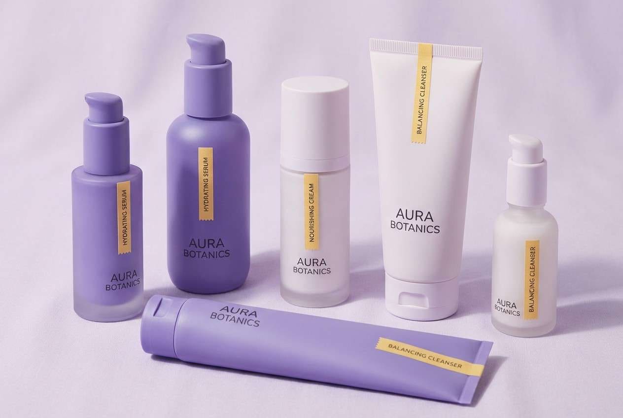 lavender beauty packaging set
