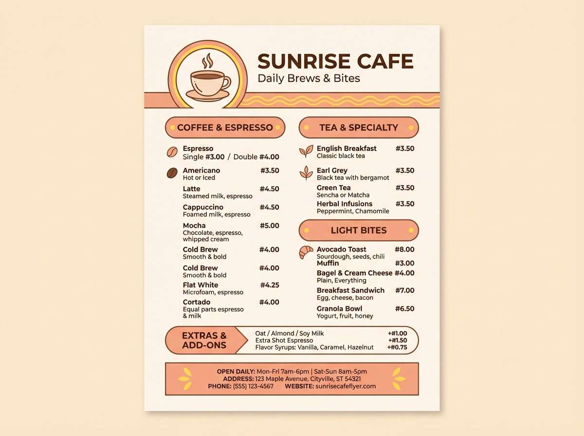 peach cafe menu