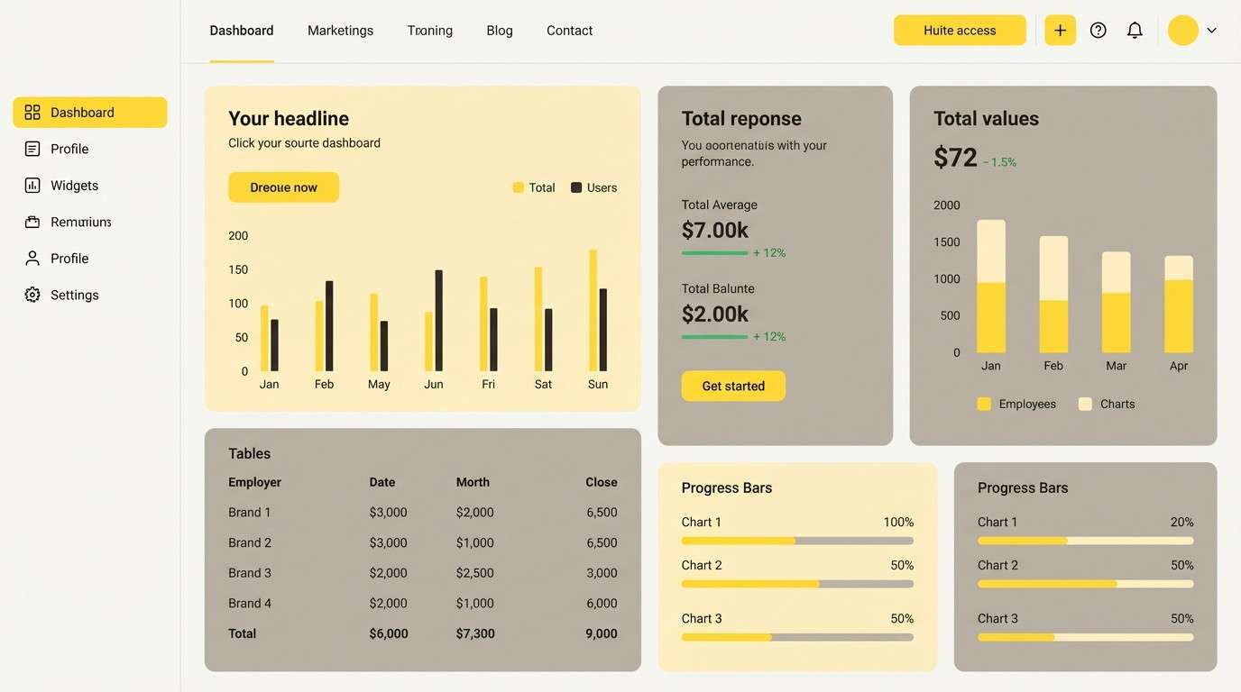minimal ui dashboard mockup