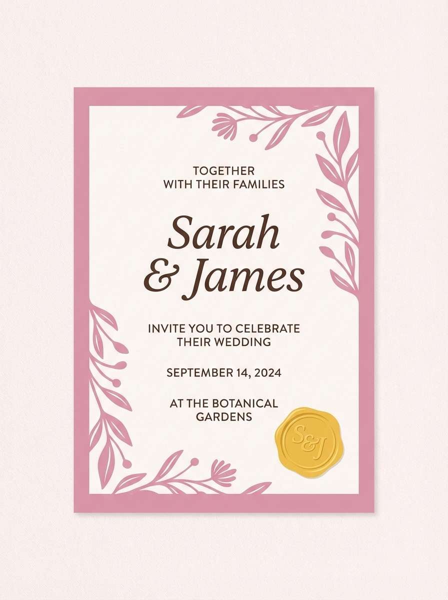 blush wedding invitation design
