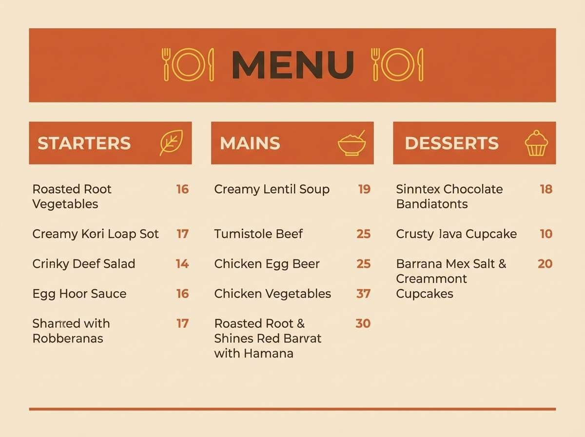 modern cafe menu design