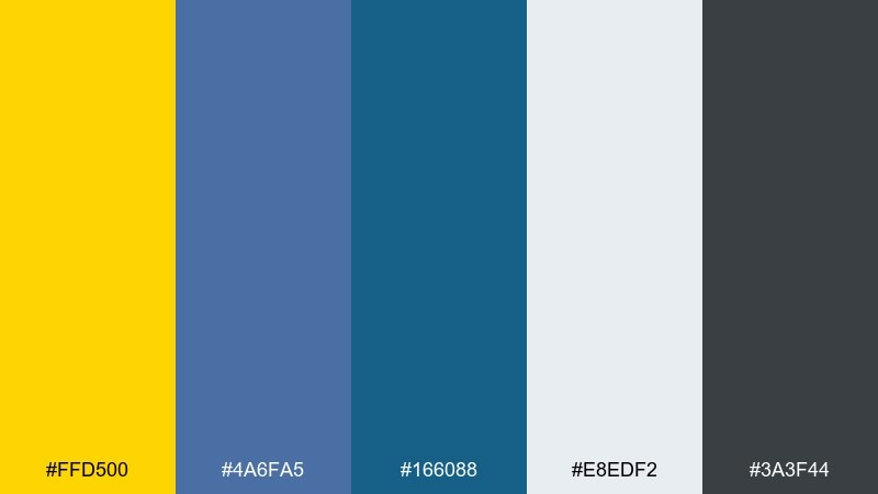 daffodil slate color palette with hex codes