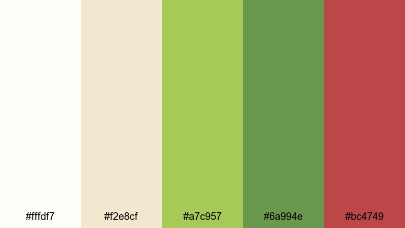 daisy milk color palette with hex codes