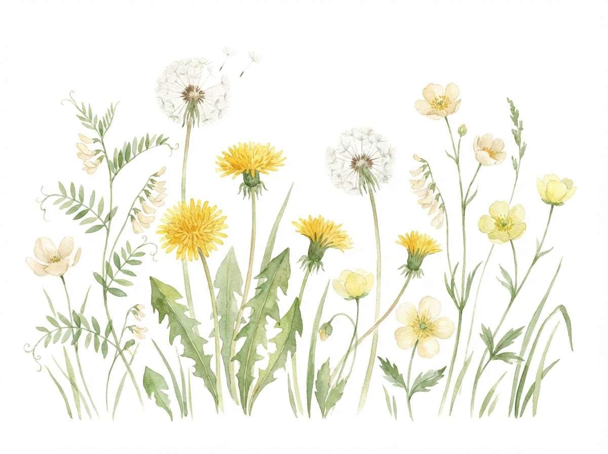 meadow botanical illustration