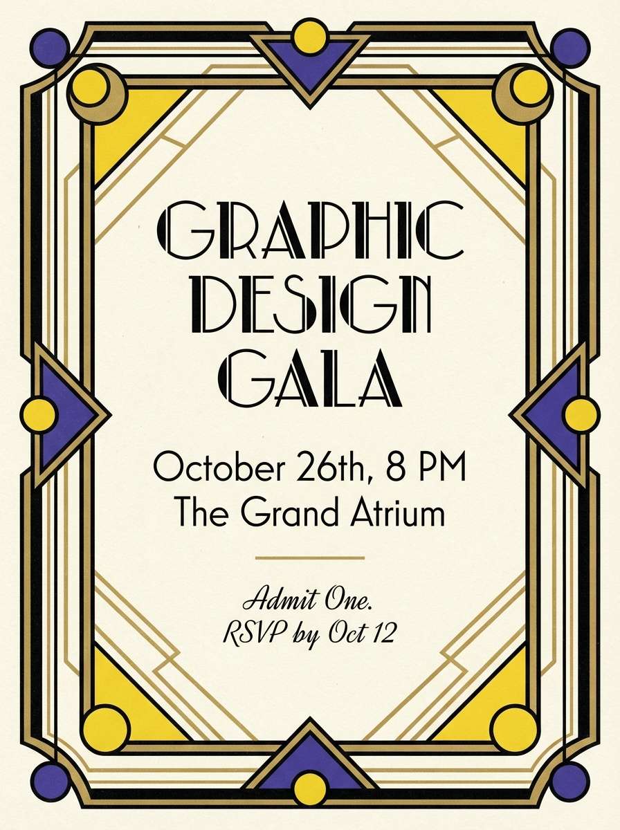 art deco invitation