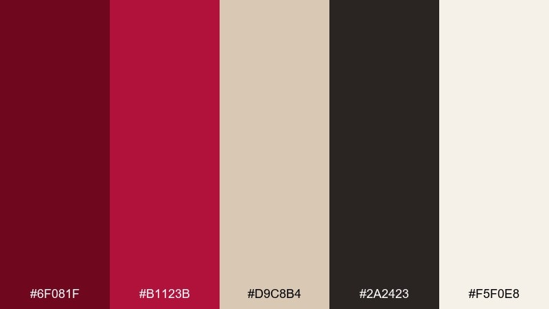 dark academia crimson color palette with hex codes