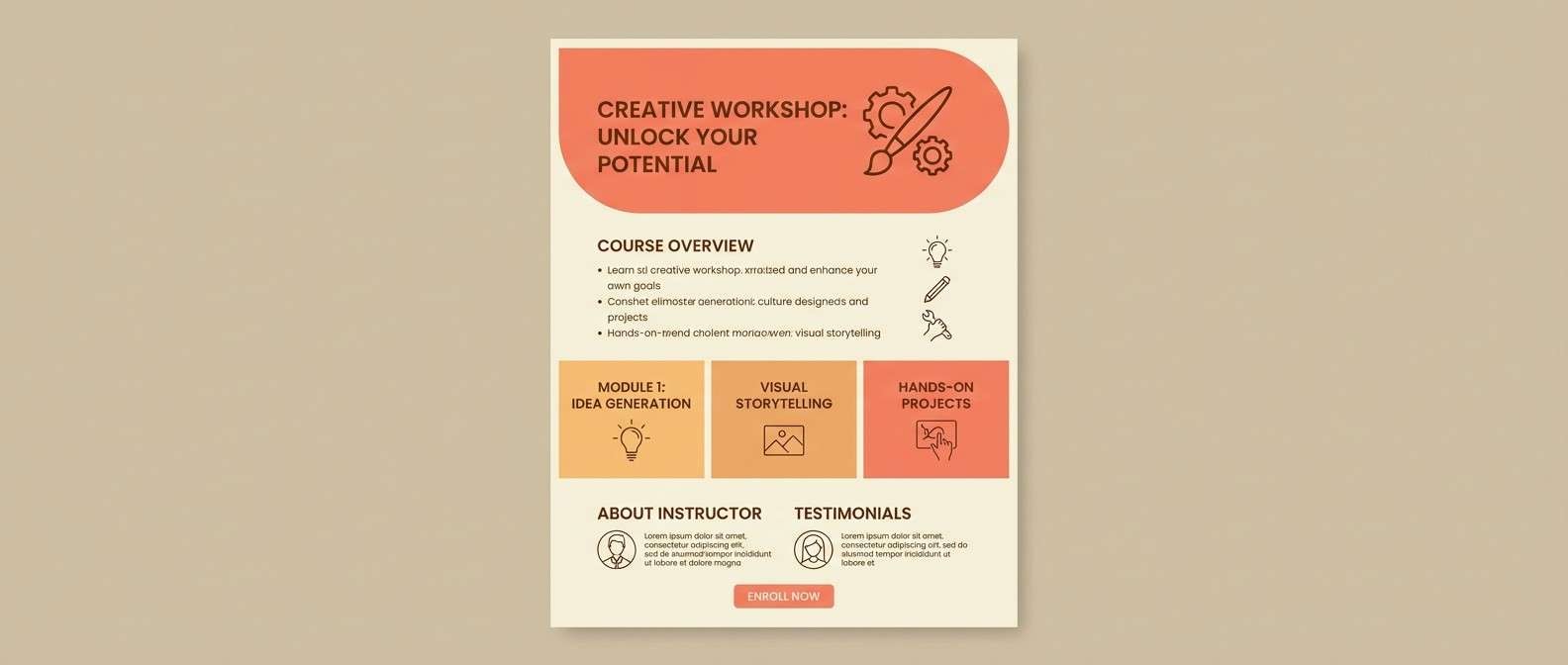 creative course landing page