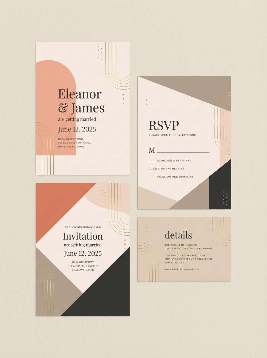 blush coral invitation design