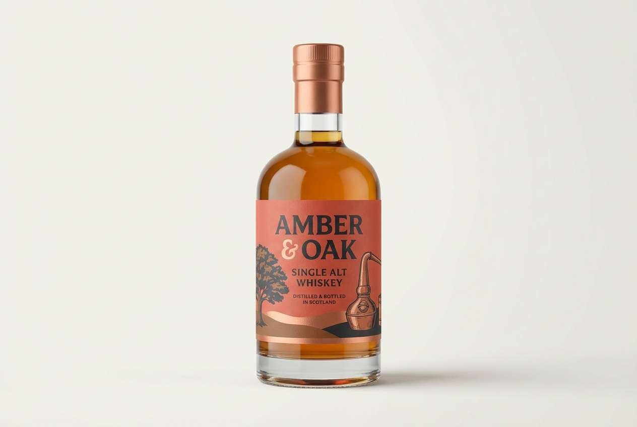 premium whiskey label mockup