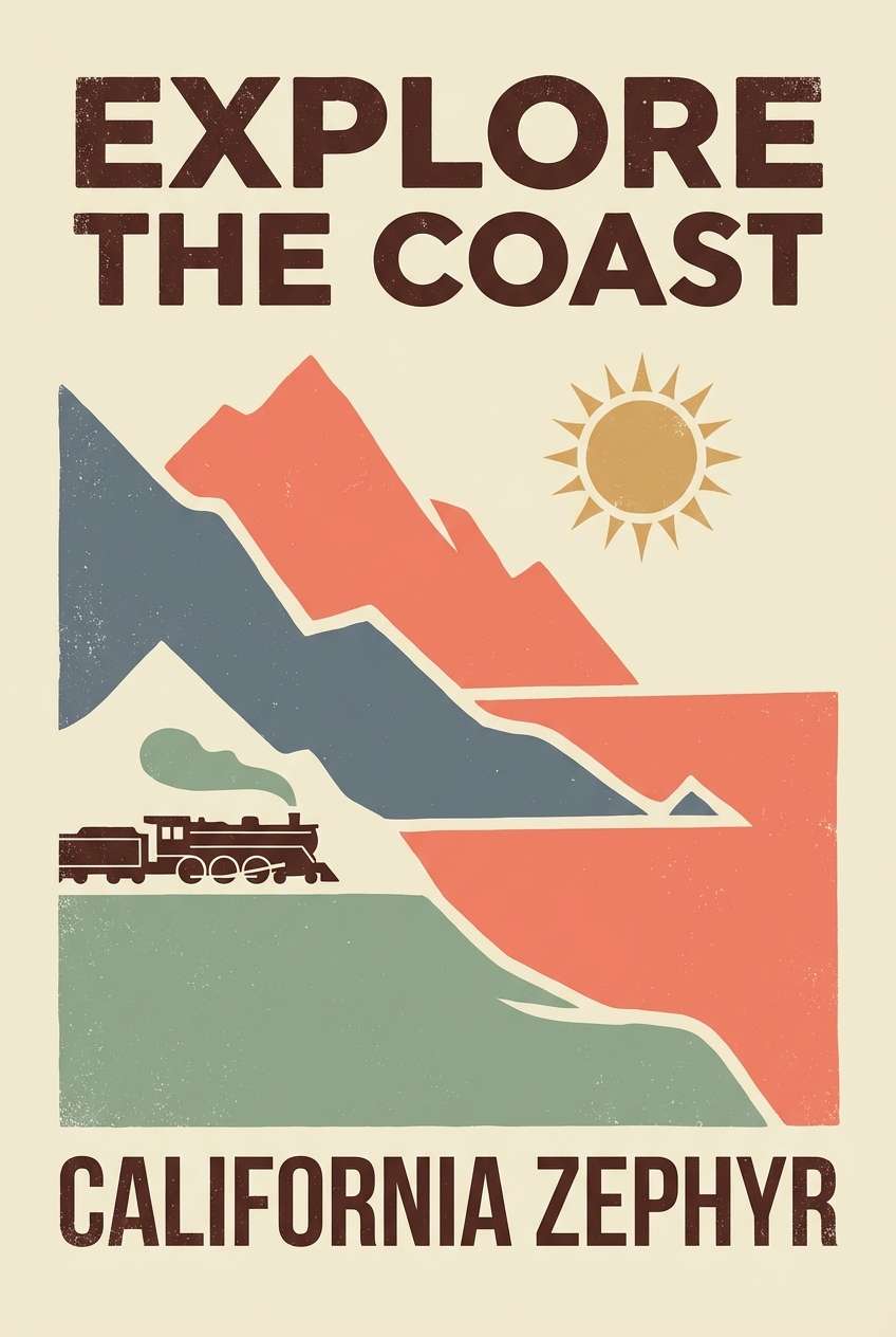 retro travel poster design